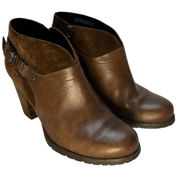 Clarks Artisan Mission Parker Leather Heeled Ankle Chelsea Bootie Brown 7.5 - Picture 5 of 14